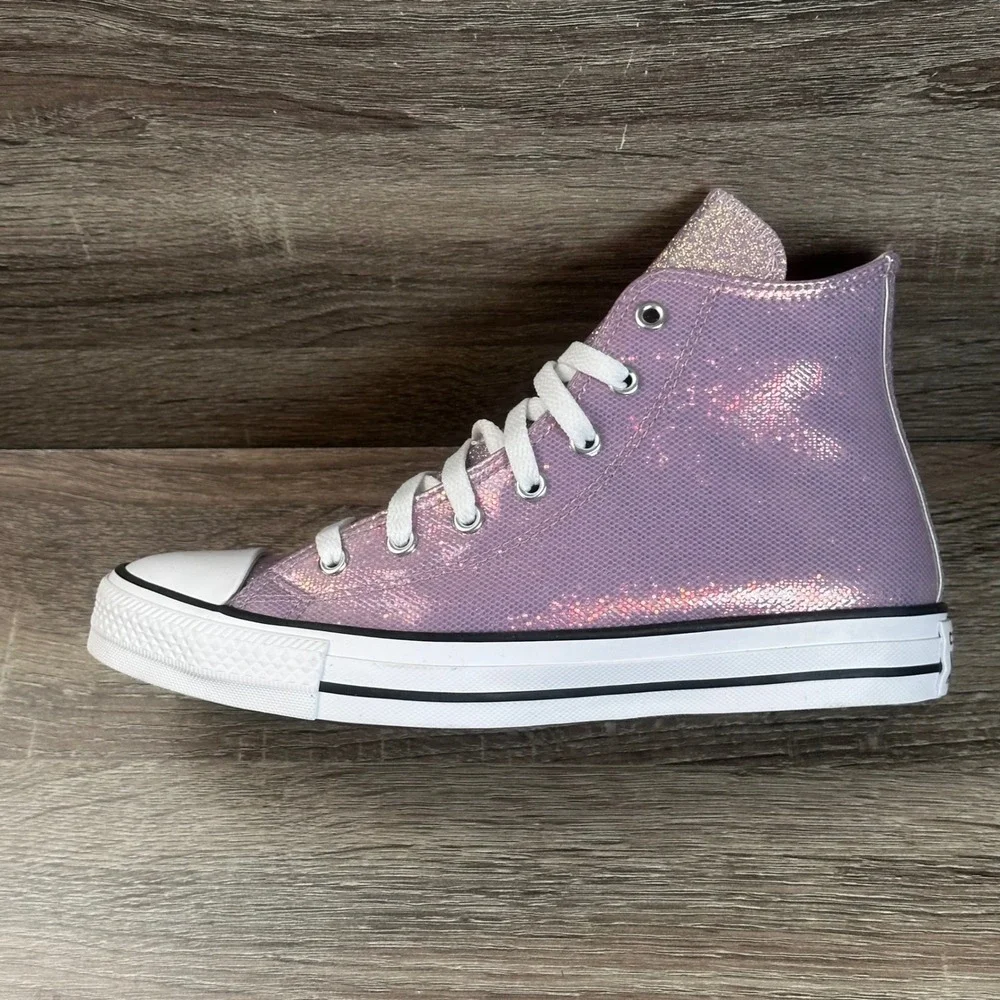 Converse Chuck Taylor All Star Sneakers Kids 6 Altitude Lilac Glitter High NEW